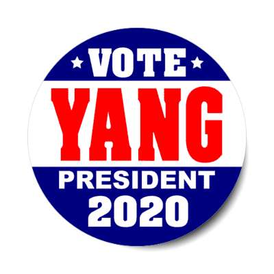 vote yang president 2020 dark blue white sticker