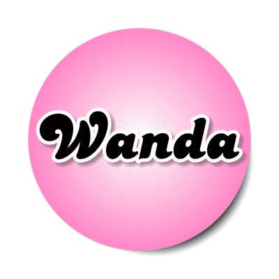 wanda female name pink sticker