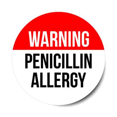 warning penicillin allergy red stickers, magnet