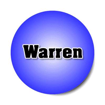 warren male name blue sticker