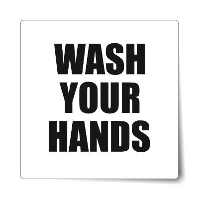 wash your hands solid white stickers, magnet