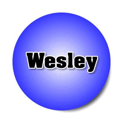 wesley male name blue sticker