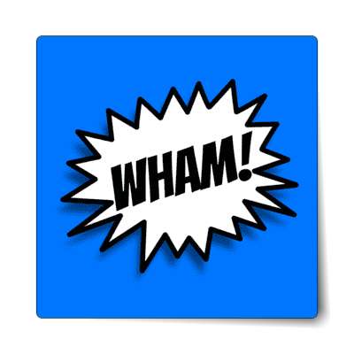 wham cartoon hit sticker