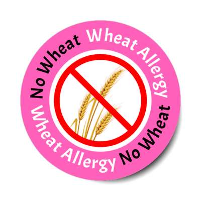 wheat allergy red slash stickers, magnet
