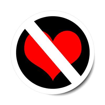 white anti heart sticker