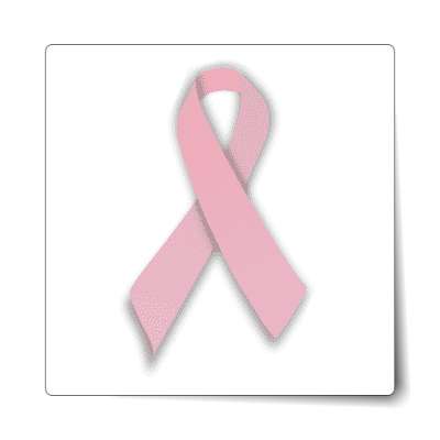 white breast cancer pink awareness ribbon sticker