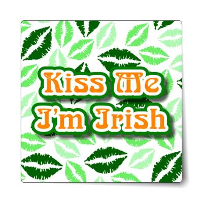 white lipstick kiss me im irish sticker