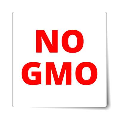 white red no gmo sticker