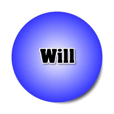 will male name blue sticker