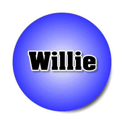 willie male name blue sticker