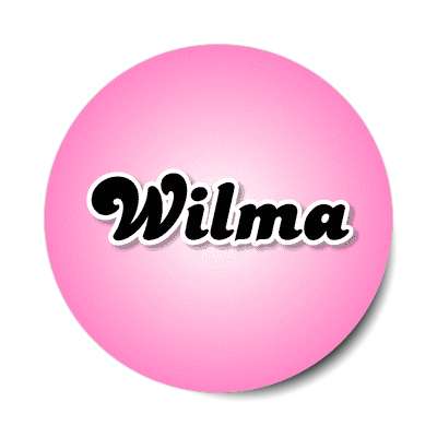 wilma female name pink sticker
