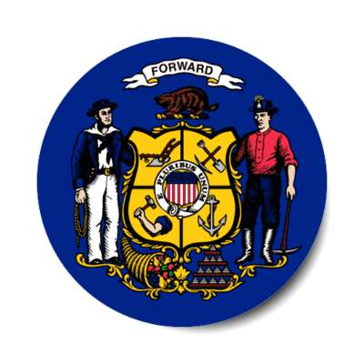 wisconsin state flag usa stickers, magnet