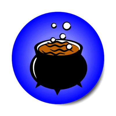 witch cauldron dark blue sticker