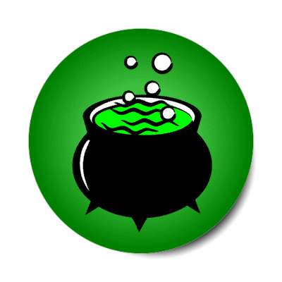 witch cauldron green dark sticker