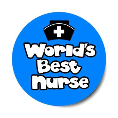 worlds best nurse blue stickers, magnet