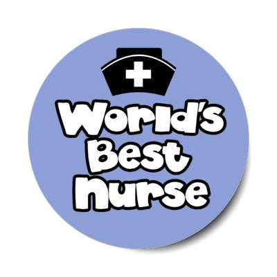 worlds best nurse pale blue stickers, magnet