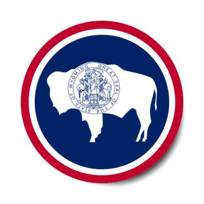 wyoming state flag usa stickers, magnet