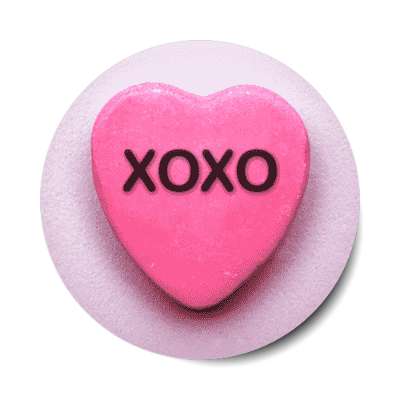 xoxo valentines candy sticker