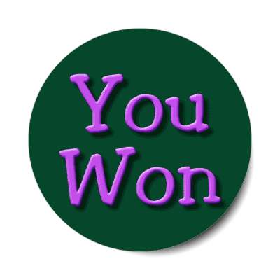 you won sticker