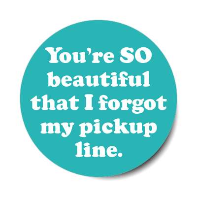 youre so beautiful that i forgot my pickup line sticker