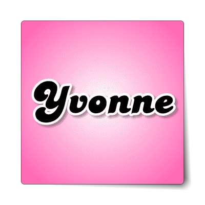 yvonne female name pink sticker