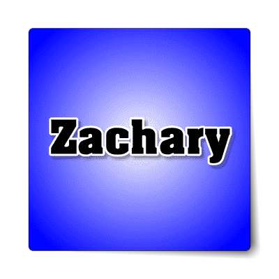 zachary male name blue sticker