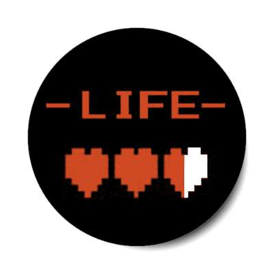 zelda life status hearts sticker