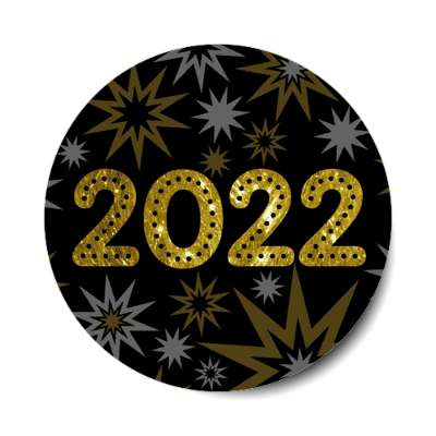2022 new years bursts black stickers, magnet