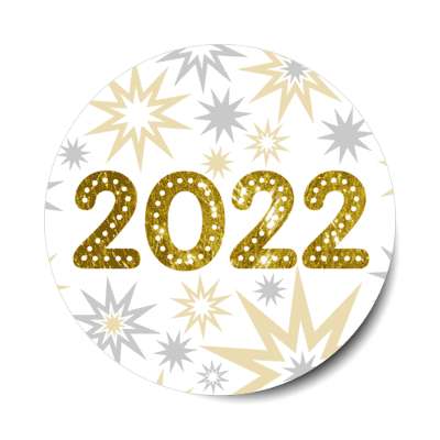 2022 new years bursts white stickers, magnet