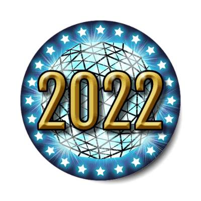 2022 times square new york city ball drop blue stickers, magnet