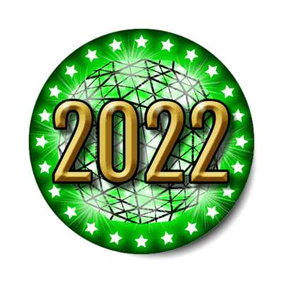 2022 times square new york city ball drop green stickers, magnet