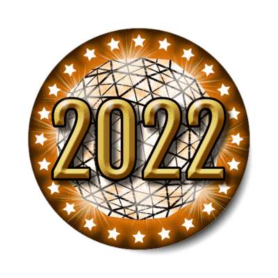2022 times square new york city ball drop orange stickers, magnet