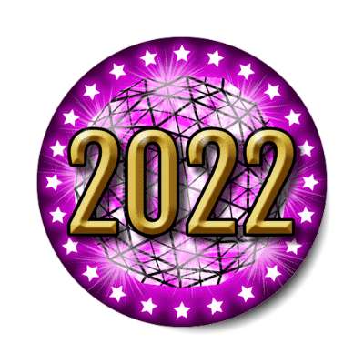 2022 times square new york city ball drop purple stickers, magnet