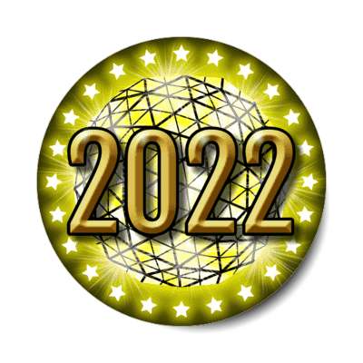 2022 times square new york city ball drop yellow stickers, magnet