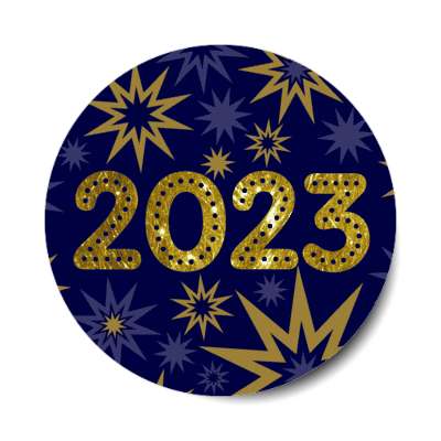 2023 new years bursts blue stickers, magnet