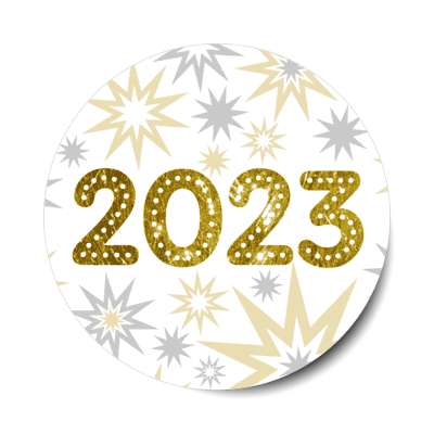 2023 new years bursts white stickers, magnet
