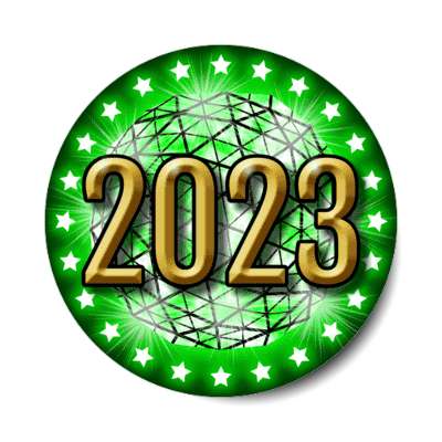 2023 times square new york city ball drop green stickers, magnet