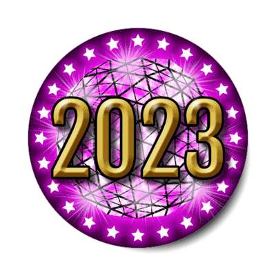 2023 times square new york city ball drop purple stickers, magnet
