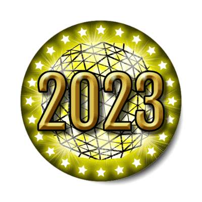 2023 times square new york city ball drop yellow stickers, magnet