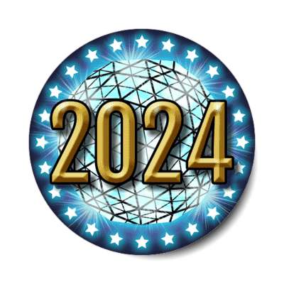 2024 times square new york city ball drop blue stickers, magnet