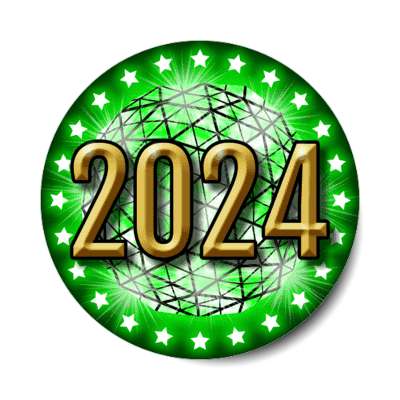 2024 times square new york city ball drop green stickers, magnet