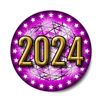 2024 times square new york city ball drop purple stickers, magnet