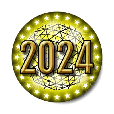2024 times square new york city ball drop yellow stickers, magnet