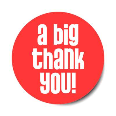 a big thank you stylish modern red stickers, magnet