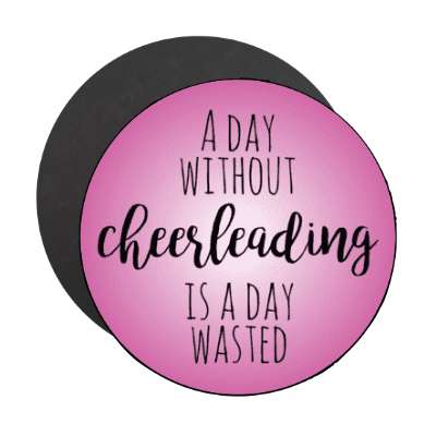 a day without cheerleading is a day wasted stickers, magnet