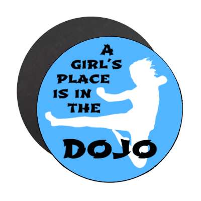 a girls place is in the dojo stickers, magnet