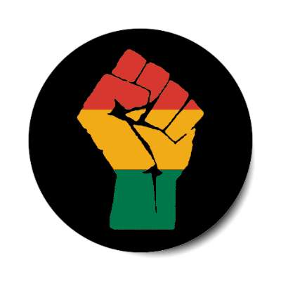 african colors raised fist stickers, magnet