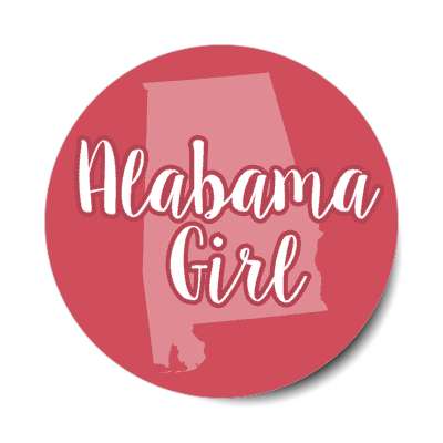 alabama girl us state shape stickers, magnet