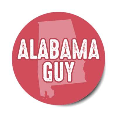 alabama guy us state shape stickers, magnet