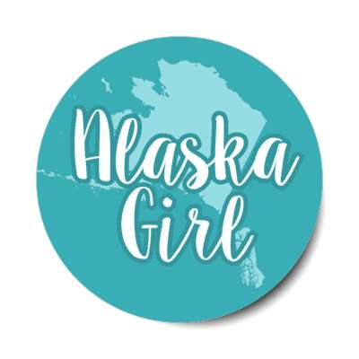 alaska girl us state shape stickers, magnet